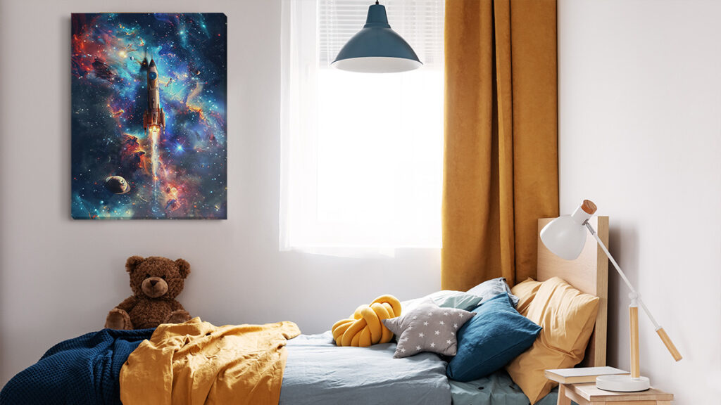 kids bedroom ideas using art prints for wall art