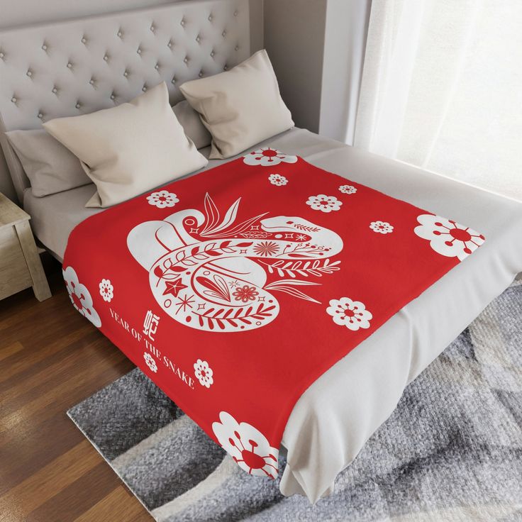 custom blanket for gift with chinese new year decoration