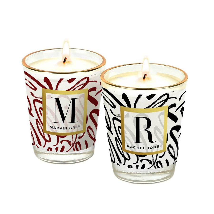 personalised scented candles as a custom birthday gift idea